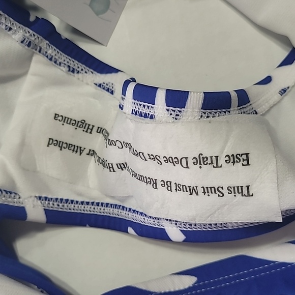 Kona Sol, NWT Womens Bikini Top and Bottom Swimsuit Blue/White Set - Picture 10 of 13